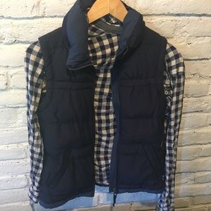 Button up with puffy jacket